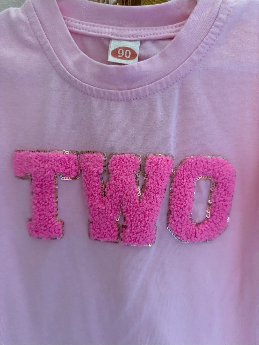 Blush Pink Embroidered 'TWO' Tee (2T)